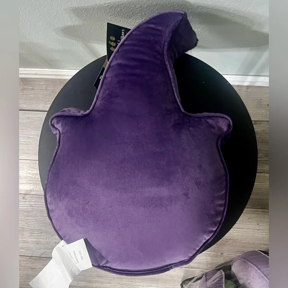 NWT Envogue Halloween Velvet Pillow Trio - Green, Purple, Orange Fall Squishy